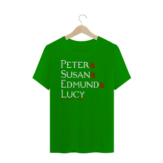 Nome do produto Camiseta Peter, Susan, Edmund and Lucy - cores escuras [As Crônicas de Nárnia]