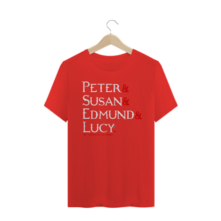 Nome do produto Camiseta Peter, Susan, Edmund and Lucy - cores escuras [As Crônicas de Nárnia]