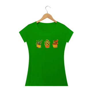 Nome do produto Camiseta Feminina Vasos de Flores