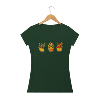 Nome do produto Camiseta Feminina Vasos de Flores