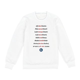 Nome do produto Moletom - Fides non est binarii - Branco/Cinza