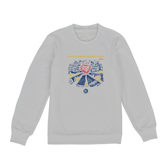 Moletom - Coração - Branco/Cinza