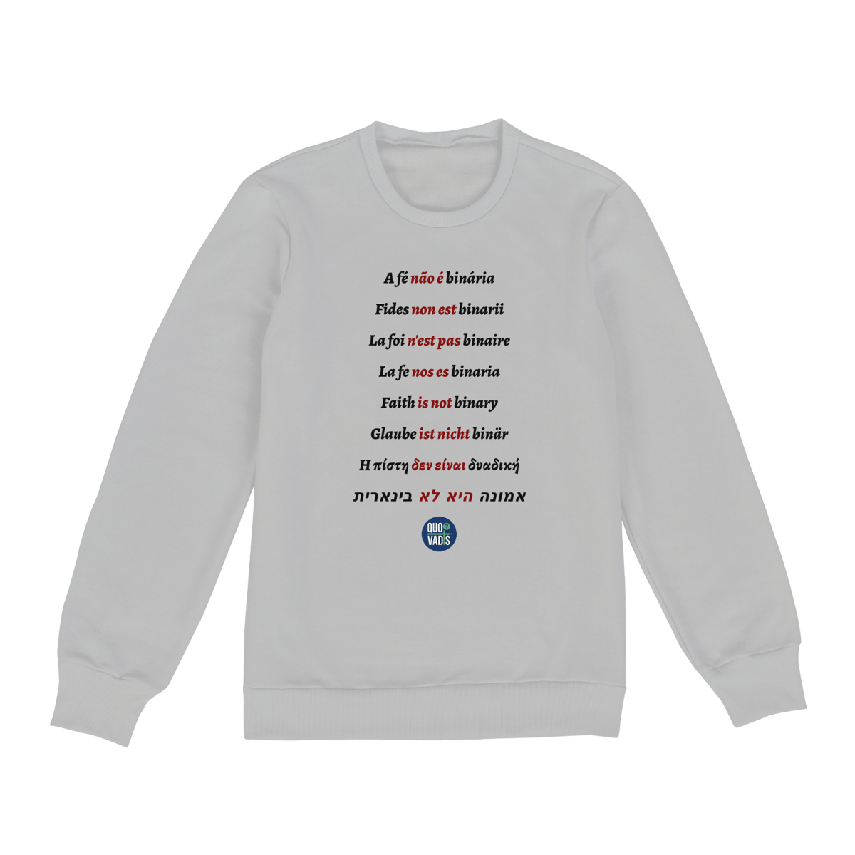 Nome do produto: Moletom - Fides non est binarii - Branco/Cinza