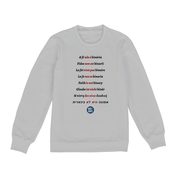 Moletom - Fides non est binarii - Branco/Cinza