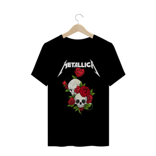 Camiseta Banda Metallica Rosas  - masc.