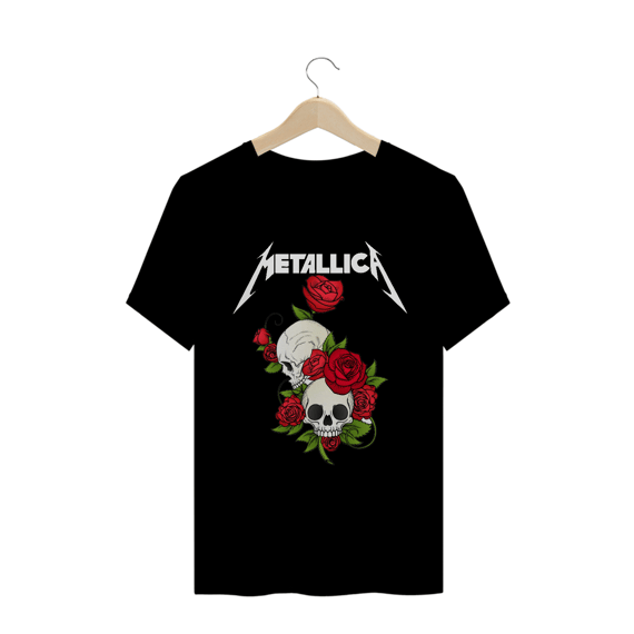 Camiseta Banda Metallica Rosas  - masc.