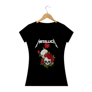 Nome do produto baby Look Banda Metallica Rosas - Femin.