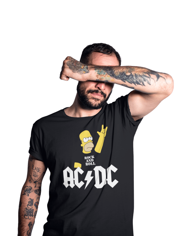 Camiseta Homer Simpson ACDC