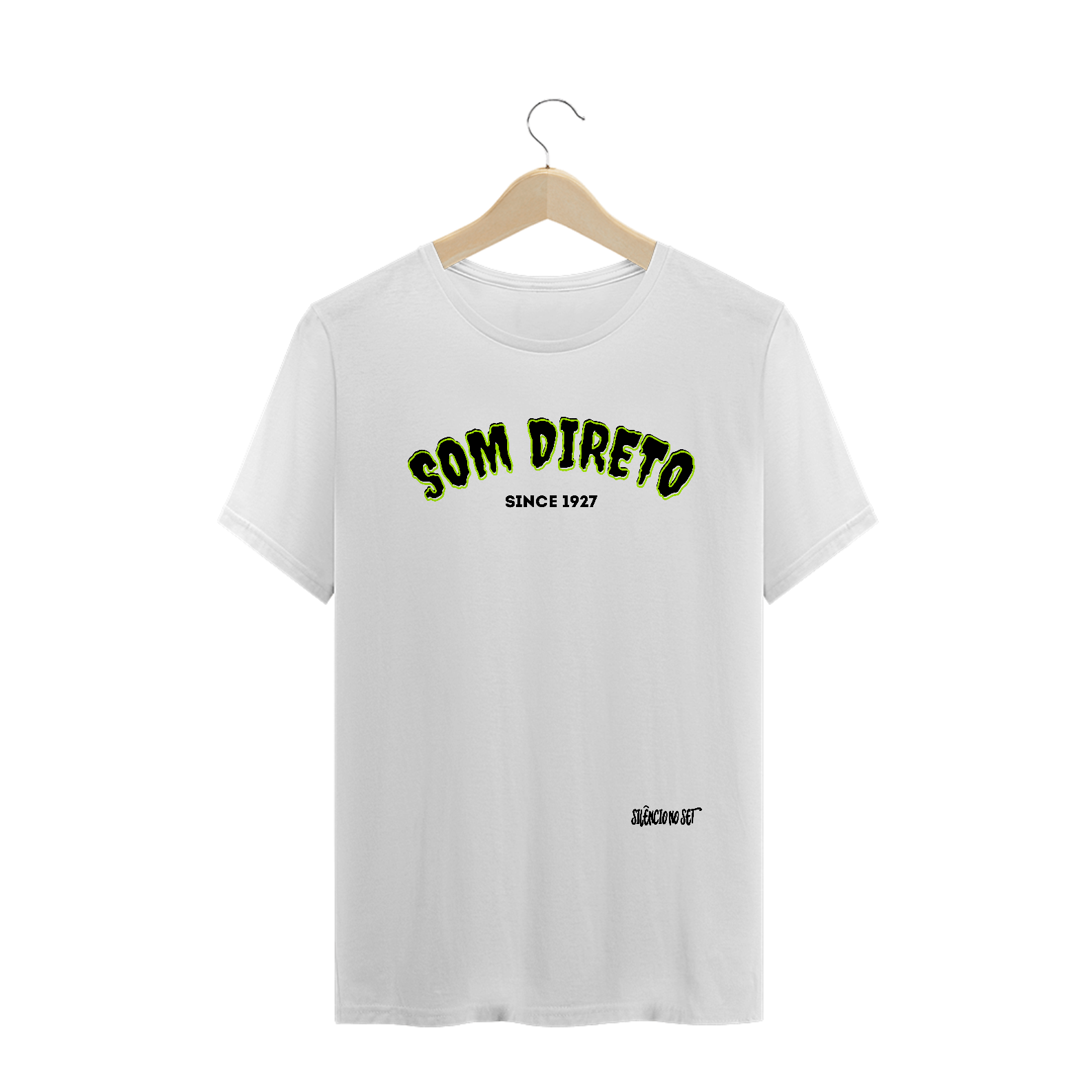 Camiseta Som direto I  | Branca | Cinza