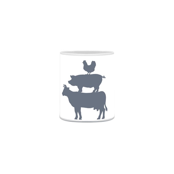 caneca (cava, porco e galinha )