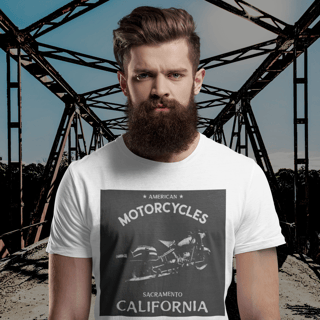 Nome do produto CAMISETA MASCULINA PRIME COLEÇÃO CALIFORNIA ROAD  AMERICAN MOTORCYCLES