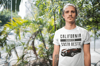 CAMISETA MASCULINA BRANCA PRIME COLEÇÃO CALIFORNIA ROAD  CALIFORNIA ROADSTER