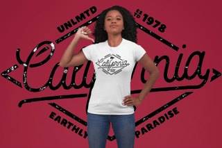 CAMISETA FEMININA PRIME BRANCA  CALIFORNIA UNLMTD