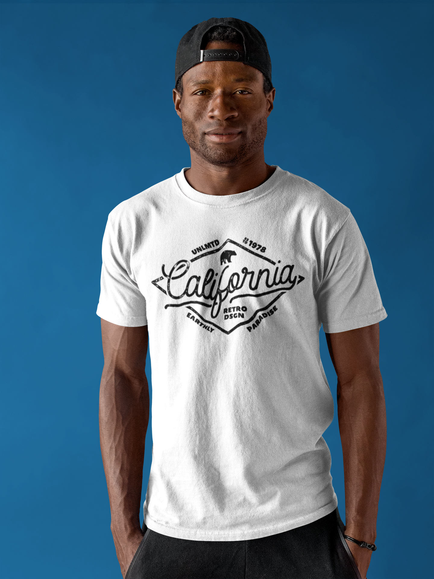 CAMISETA MASCULINA PRIME BRANCA  CALIFORNIA UNLMTD