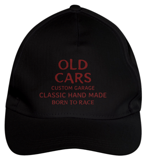 Nome do produto BONÉ DE BRIM PRETO / BRANCO  OLD CARS