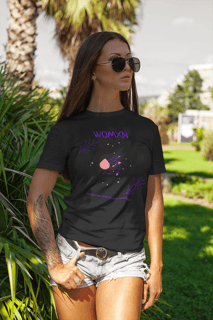 CAMISETA FEMININA BABY LONG PRETA  WOMXN