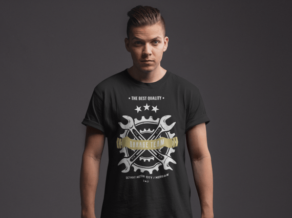 CAMISETA MASCULINA PRIME PRETA  GARAGE TEAM G★87