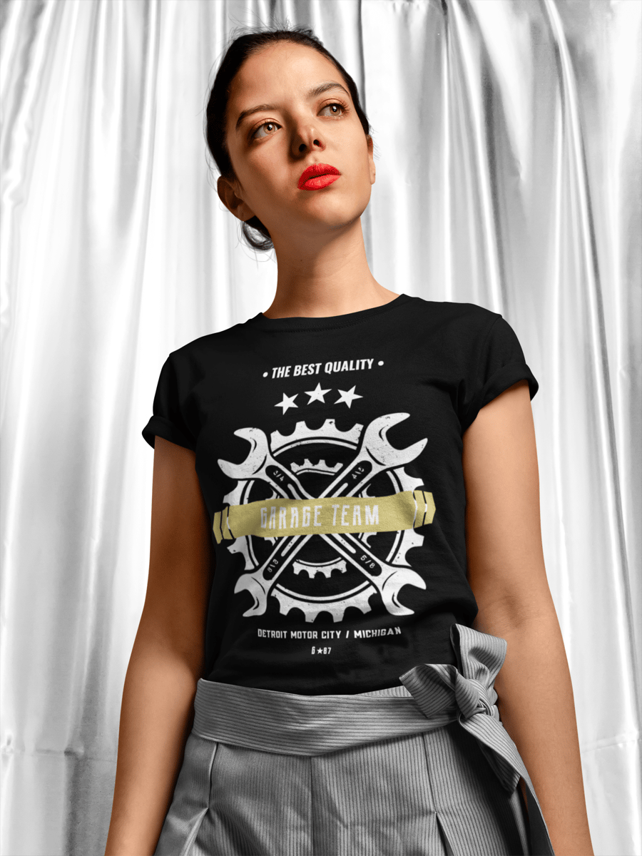 Nome do produto: CAMISETA FEMININA BABY LONG PRIME PRETA  GARAGE TEAM  G★87