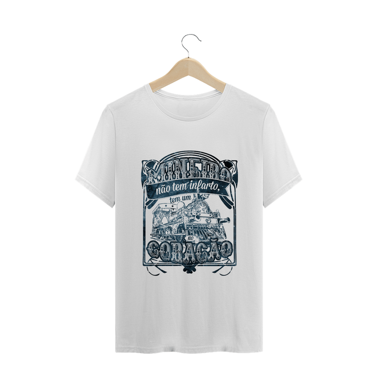 Nome do produto: Camiseta Mineiro não tem infarto, tem um trem no coração