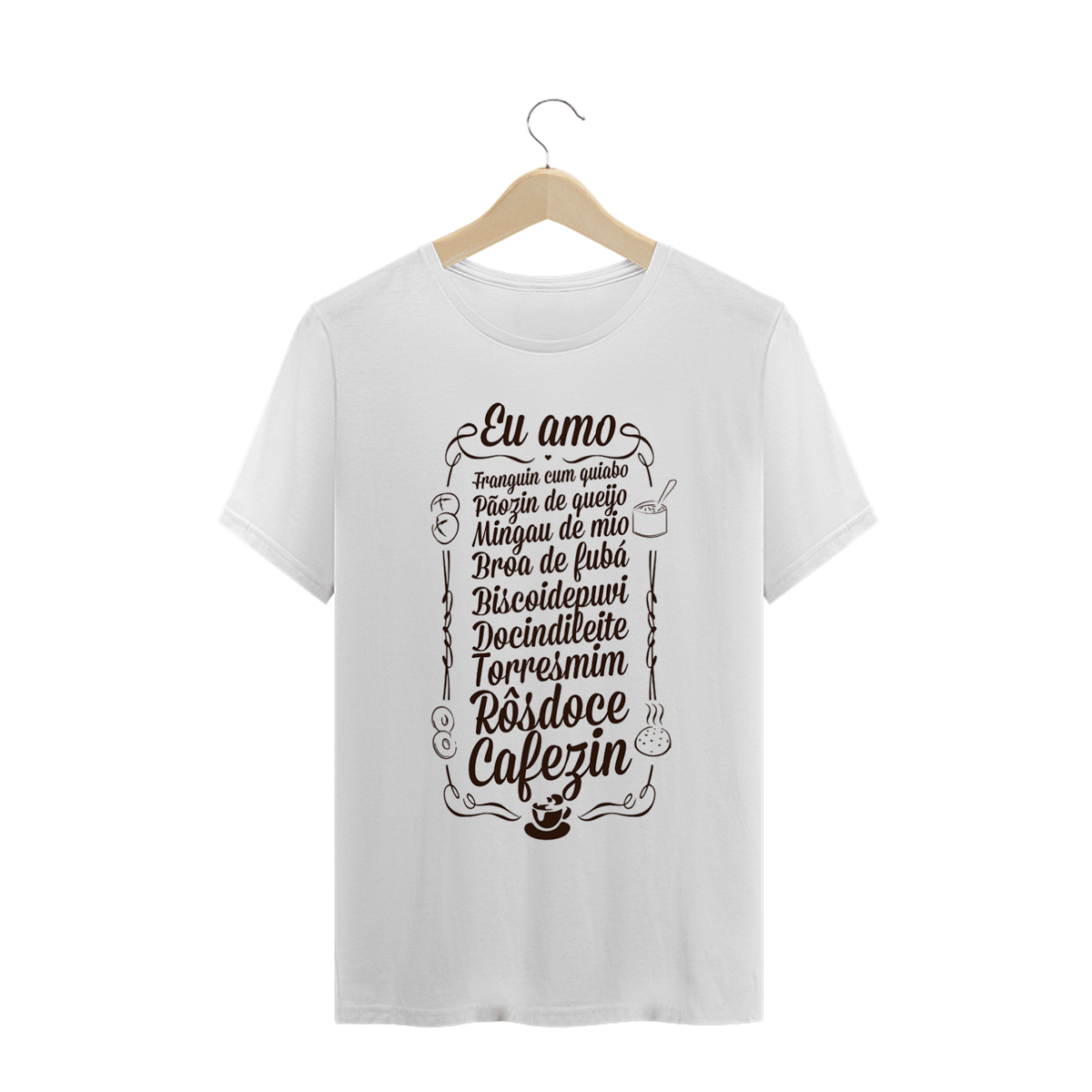 Nome do produto: Camiseta eu amo a culinária mineira