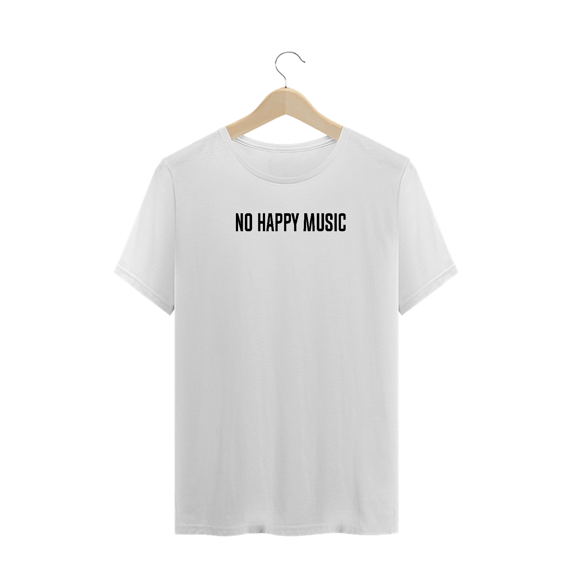 Camiseta No Happy Music Branca Unissex