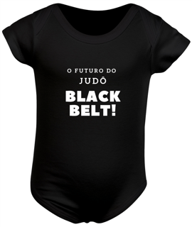 BODY INFANTIL BLACK BELT LETRAS BRANCAS