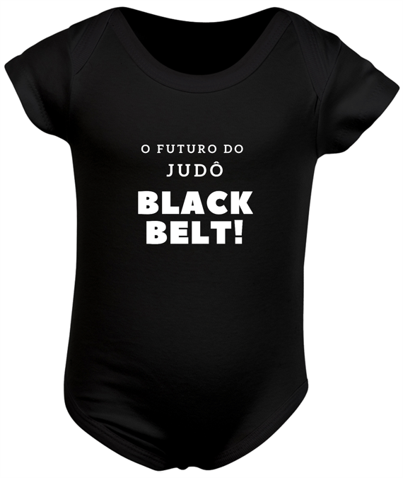 BODY INFANTIL BLACK BELT LETRAS BRANCAS
