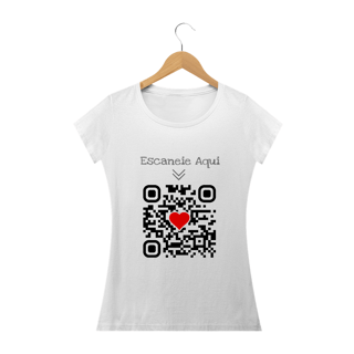 Nome do produto Camiseta QR Code Eu te Amo Feminino
