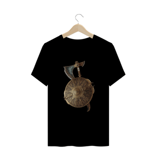 Nome do produtoCamiseta - God of War - Machado Leviatã e Escudo