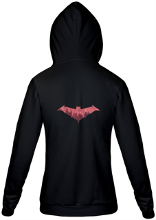 Nome do produto Moletom com zíper UNISSEX Capuz Vermelho Emblema Gotham City