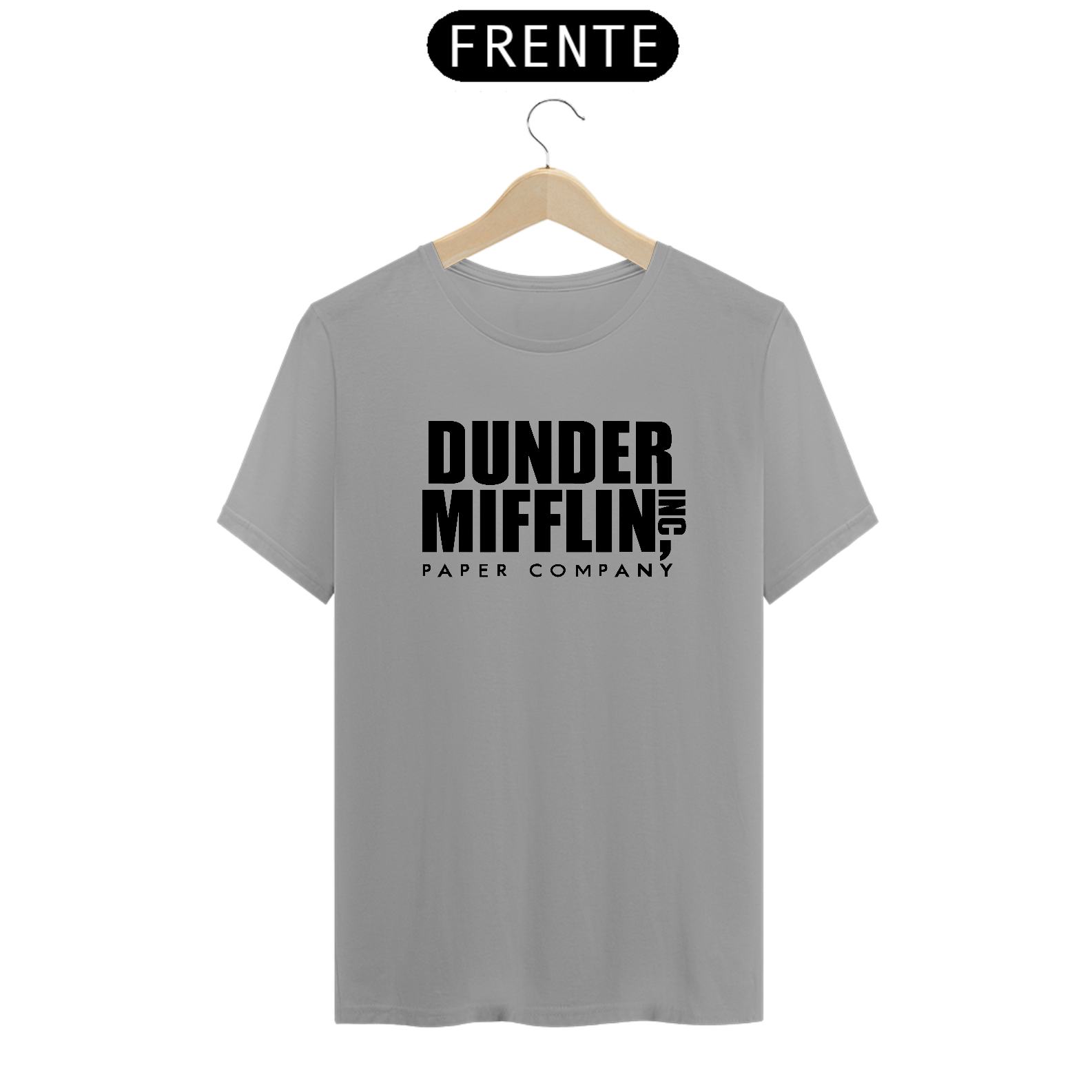 camiseta dunder mifflin - cinza