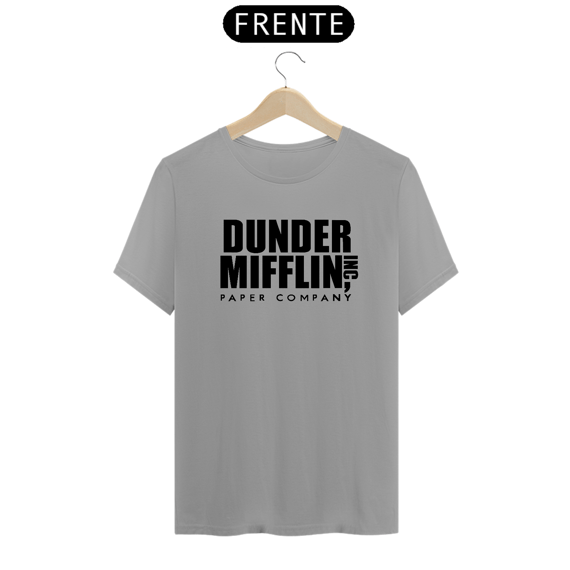 camiseta dunder mifflin - cinza
