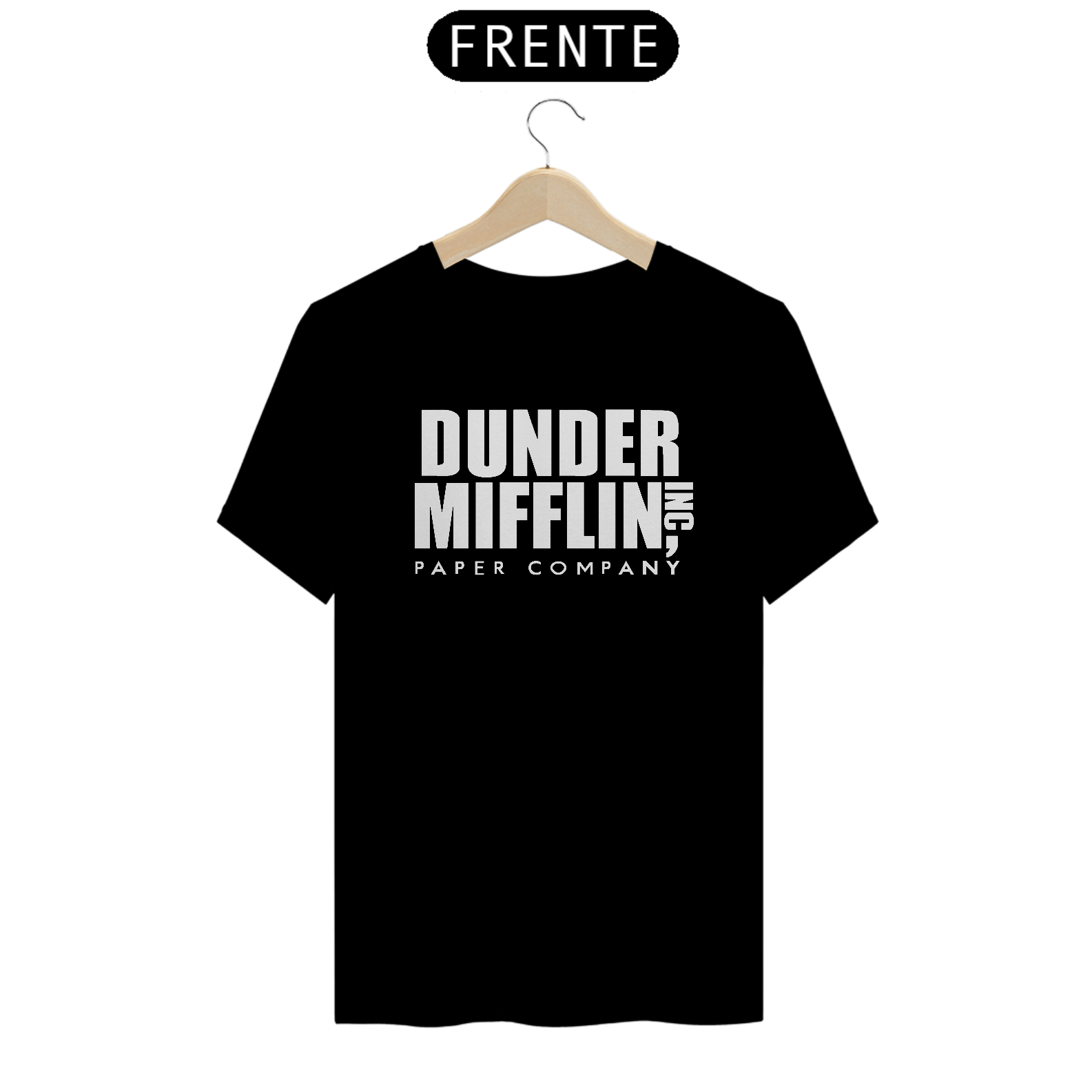 camiseta dunder mifflin - logo grande