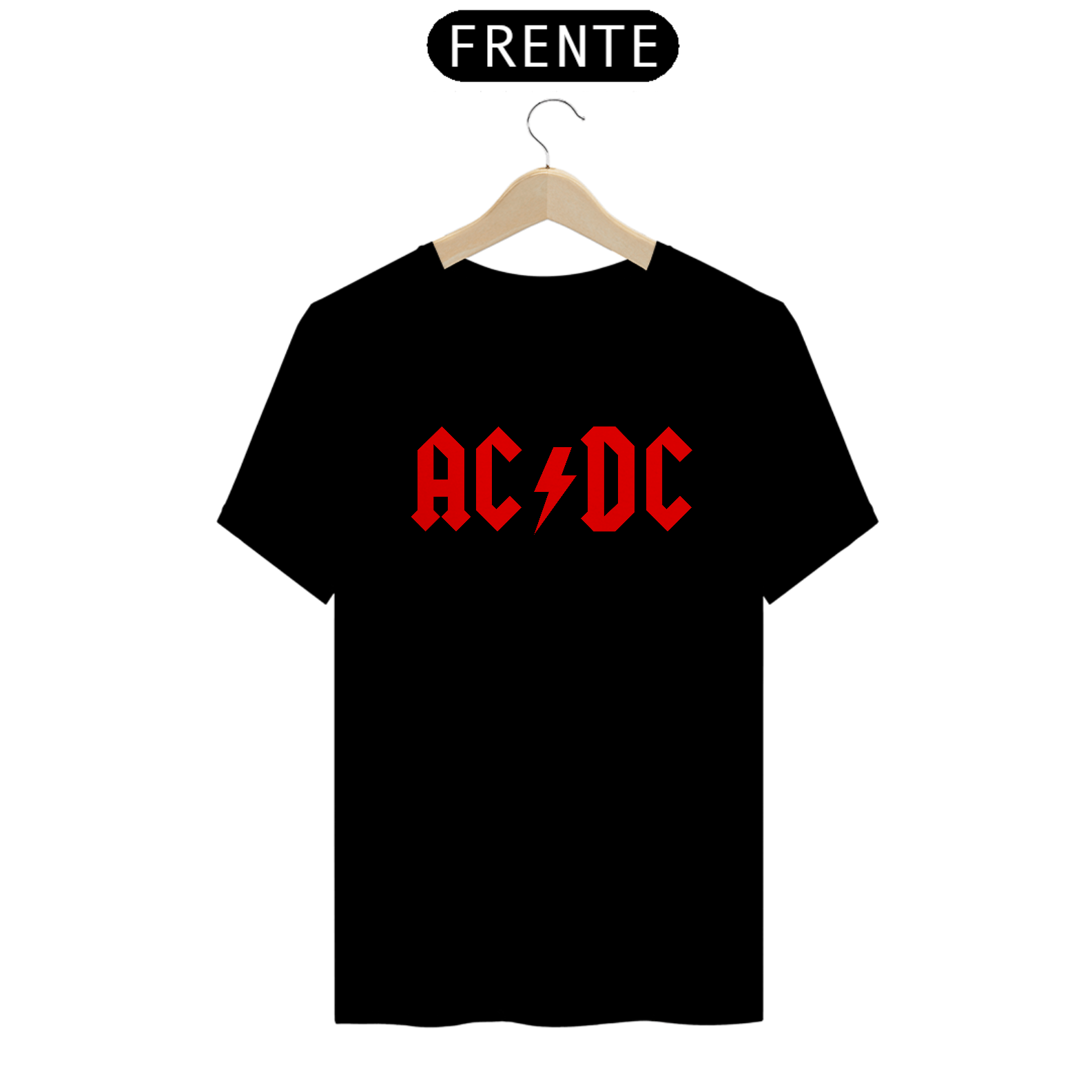 camiseta acdc - logo vermelho