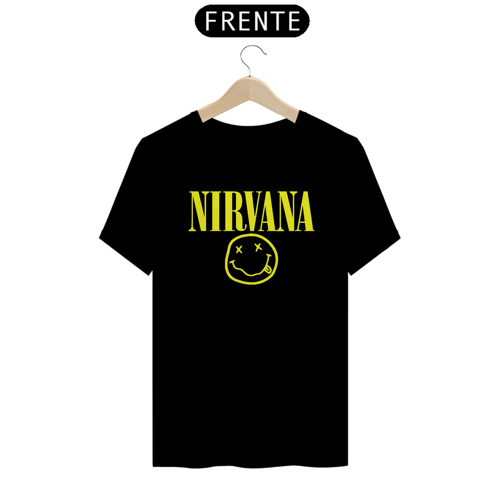 camiseta nirvana - logo amarelo