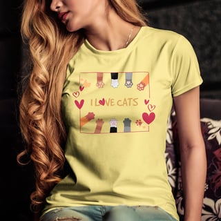 Nome do produto CAMISETA LOVE CATS COLORS