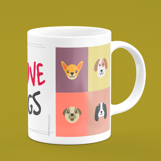 Nome do produto CANECA LOVE DOGS