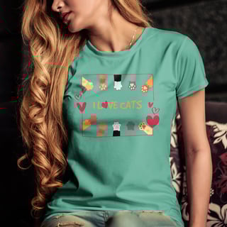 Nome do produto CAMISETA LOVE CATS COLORS