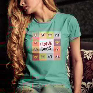 Nome do produto CAMISETA LOVE DOGS COLORS