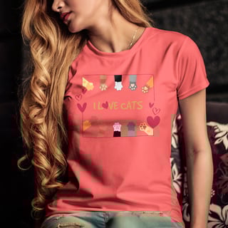 Nome do produto CAMISETA LOVE CATS COLORS