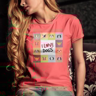 Nome do produto CAMISETA LOVE DOGS COLORS