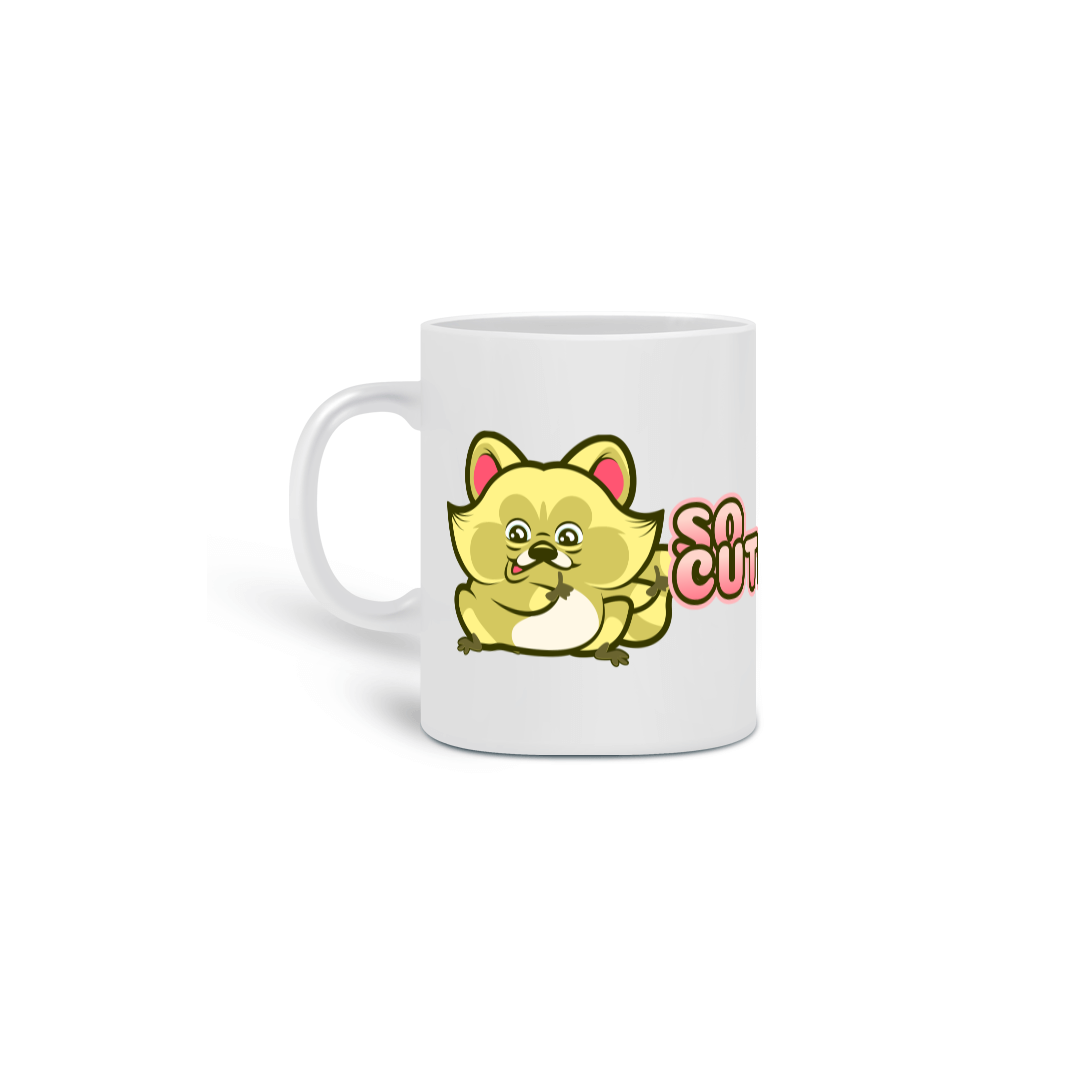 Caneca - So Cute - Yellow Raccoon