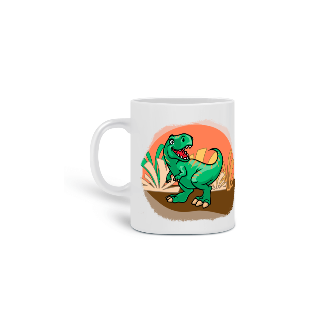 Caneca - Dinofofos - Tiranossauro Verde