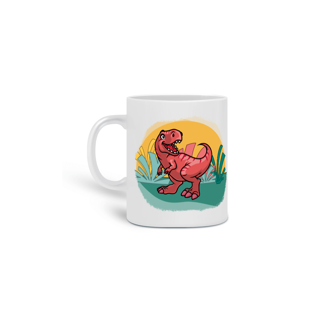 Caneca - Dinofofos - Tiranossauro Vermelho