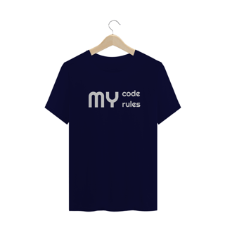 Nome do produto Camiseta Masculina - My code, my rules