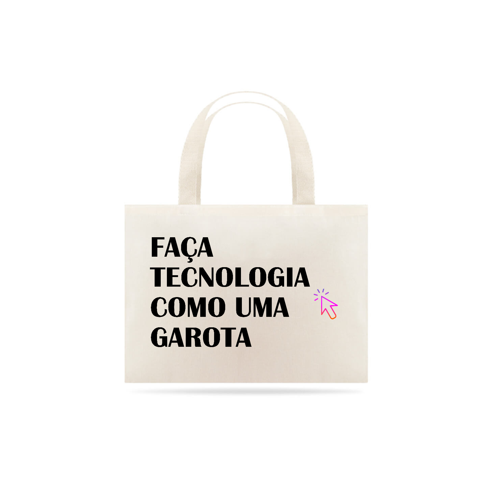 Ecobag faça tecnologia - seta rosa