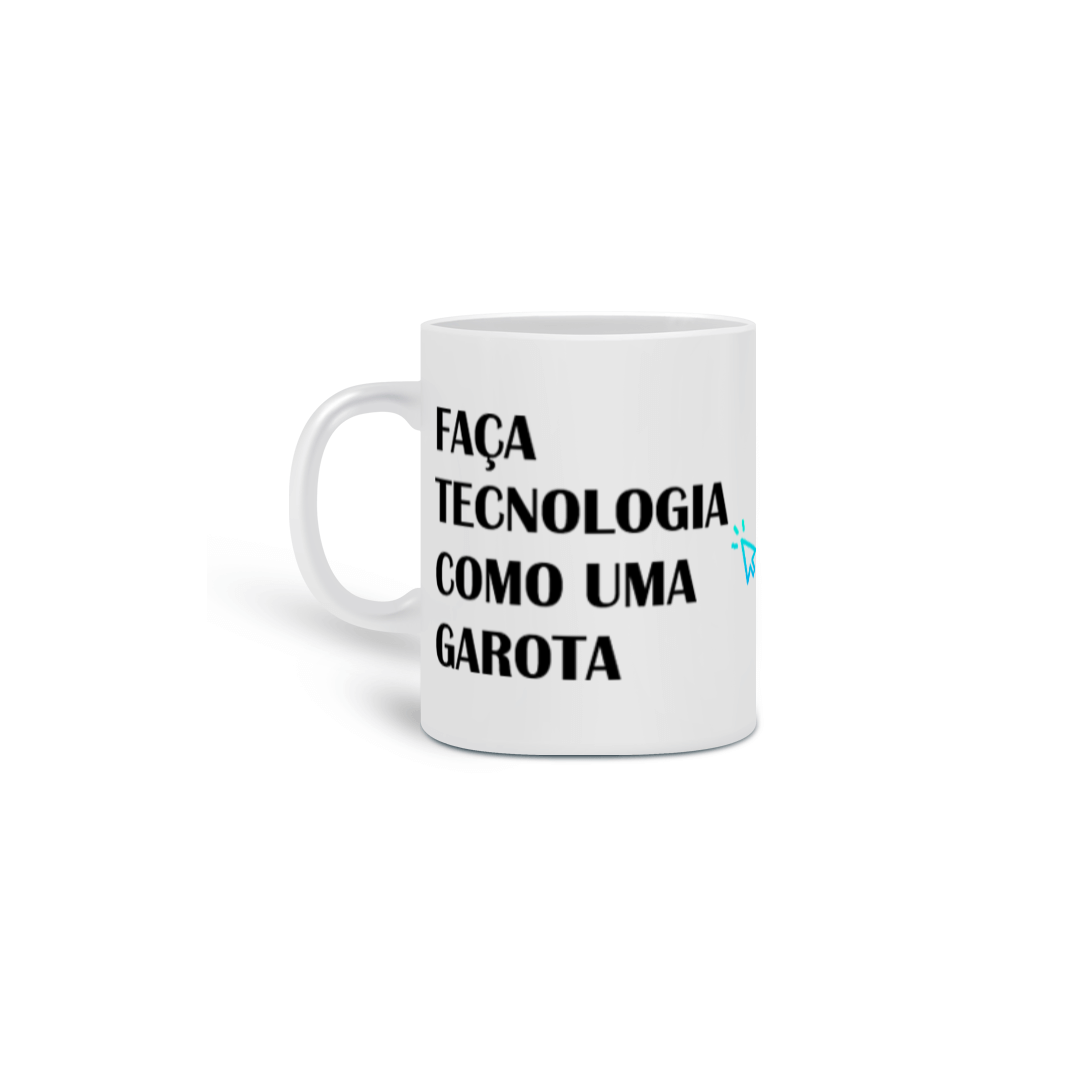 Caneca Faça tecnologia - seta azul