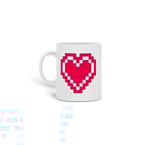 caneca coraçã logo rosa