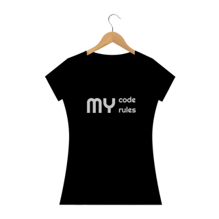 Nome do produto Camiseta Feminina - My code, my rules