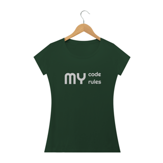 Nome do produto Camiseta Feminina - My code, my rules